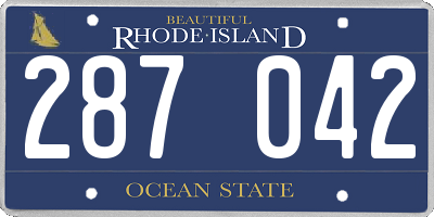 RI license plate 287042