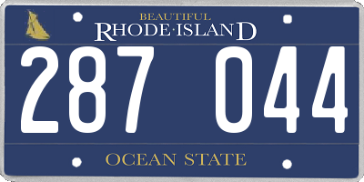 RI license plate 287044