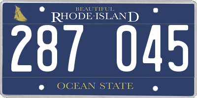 RI license plate 287045