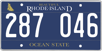 RI license plate 287046