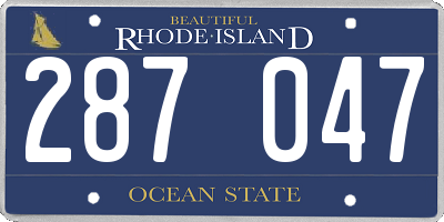 RI license plate 287047