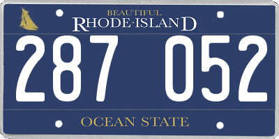 RI license plate 287052