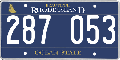 RI license plate 287053