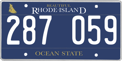 RI license plate 287059