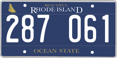 RI license plate 287061