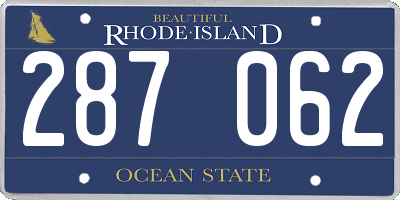 RI license plate 287062