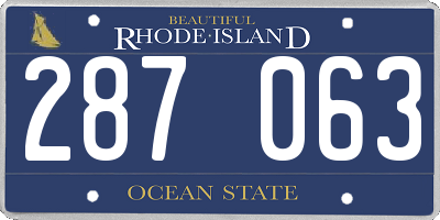 RI license plate 287063
