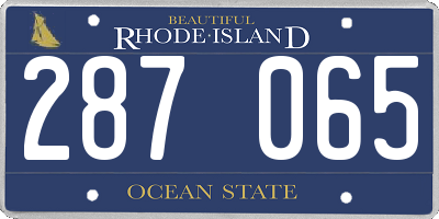 RI license plate 287065