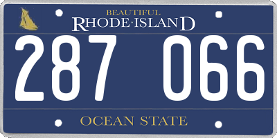 RI license plate 287066