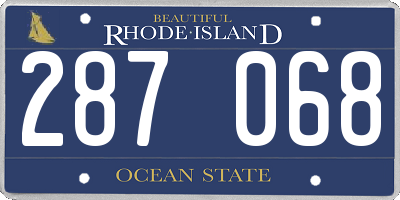 RI license plate 287068