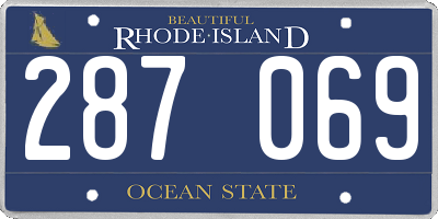 RI license plate 287069