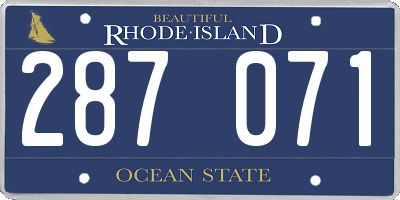 RI license plate 287071