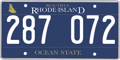 RI license plate 287072