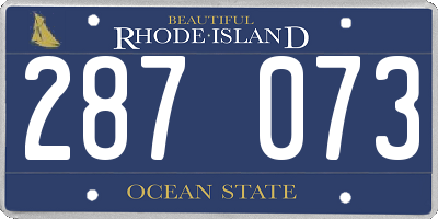 RI license plate 287073