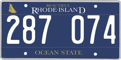 RI license plate 287074