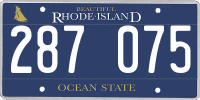 RI license plate 287075