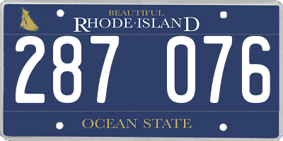RI license plate 287076