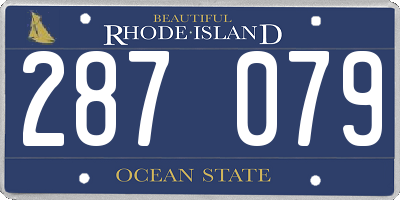 RI license plate 287079