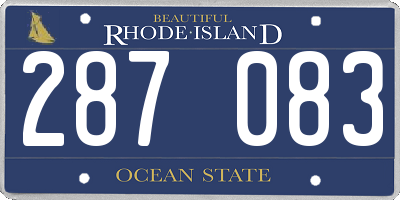 RI license plate 287083