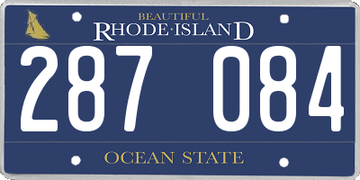 RI license plate 287084
