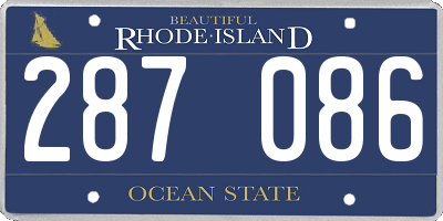 RI license plate 287086