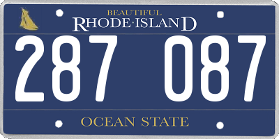 RI license plate 287087
