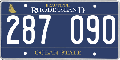 RI license plate 287090