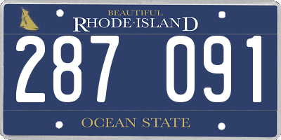 RI license plate 287091