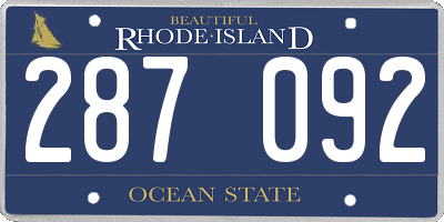 RI license plate 287092