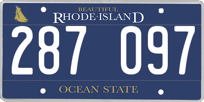 RI license plate 287097