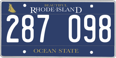 RI license plate 287098
