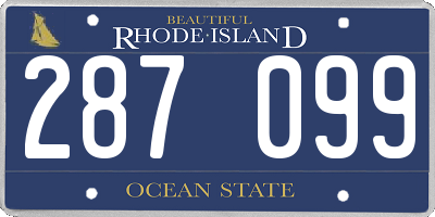 RI license plate 287099