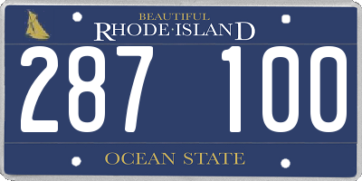 RI license plate 287100