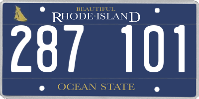 RI license plate 287101