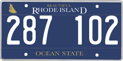 RI license plate 287102