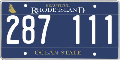 RI license plate 287111