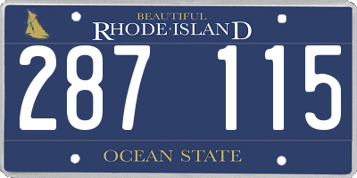 RI license plate 287115