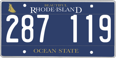 RI license plate 287119