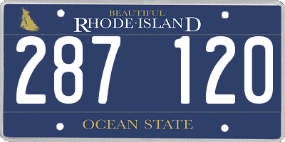 RI license plate 287120