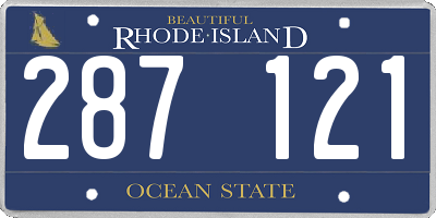 RI license plate 287121