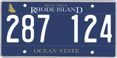 RI license plate 287124