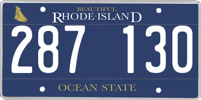 RI license plate 287130
