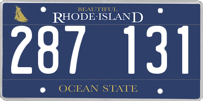 RI license plate 287131
