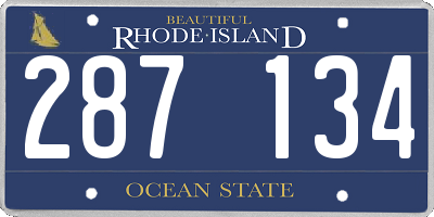 RI license plate 287134