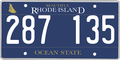 RI license plate 287135