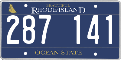 RI license plate 287141