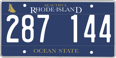 RI license plate 287144