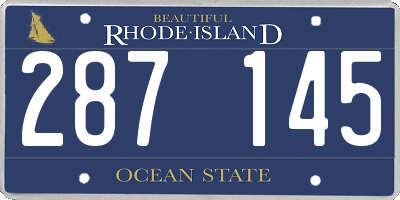 RI license plate 287145