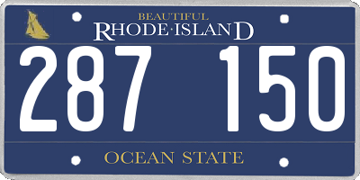 RI license plate 287150