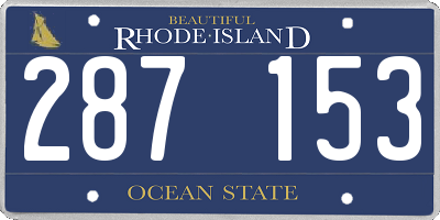 RI license plate 287153